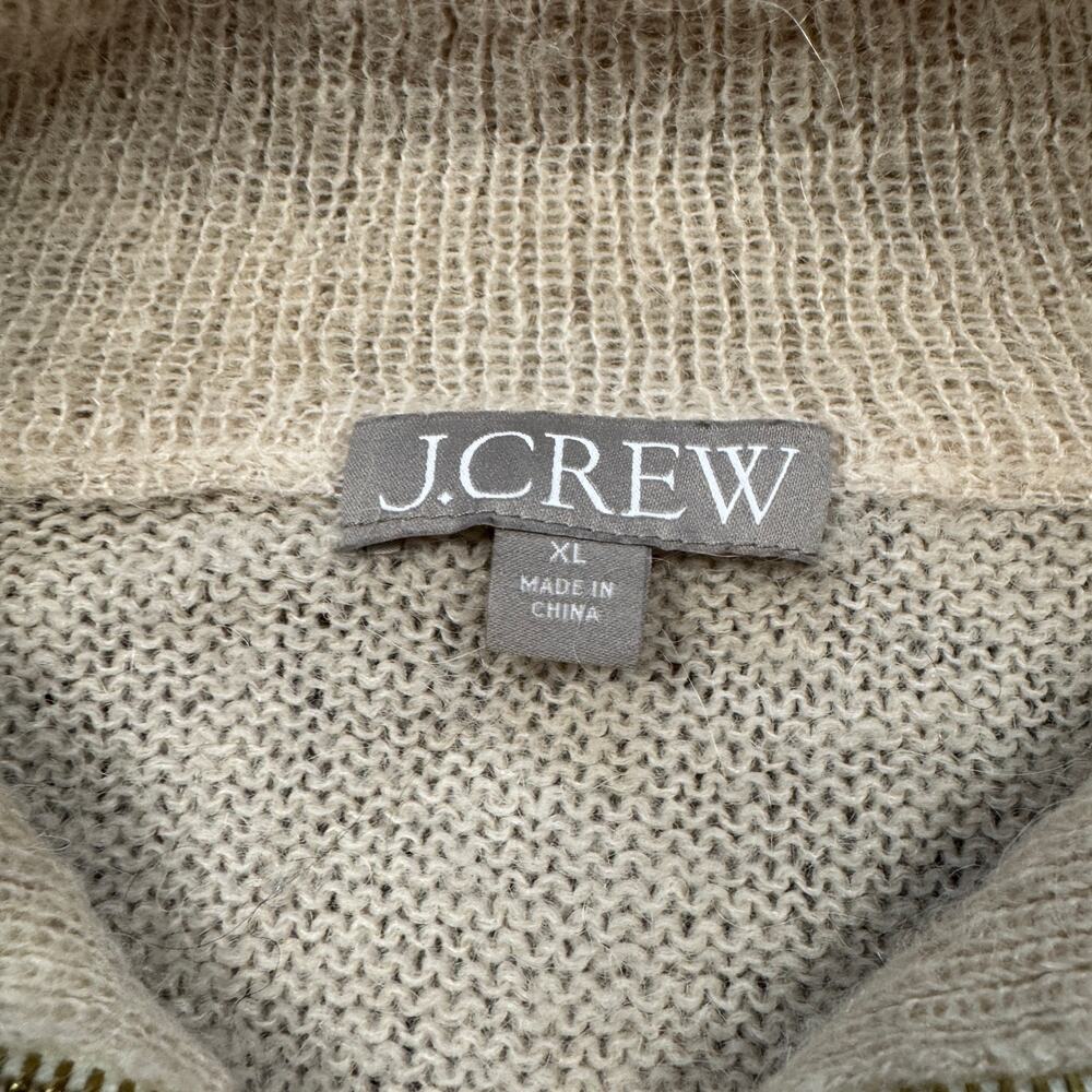 J.Crew Fair Isle Half-Zip Sweater Brushed Yarn Lash Knit Alpaca Wool Blend XL - Picture 6 of 16